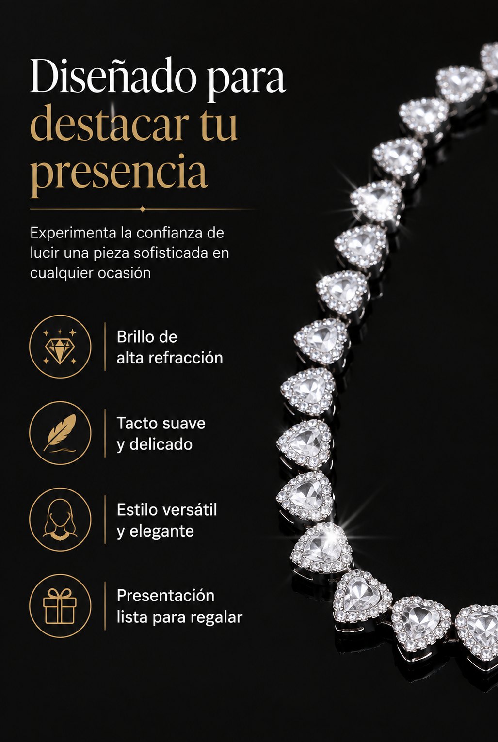 Disenado para destacar tu presencia: brillo de alta refraccion, tacto suave y listo para regalar