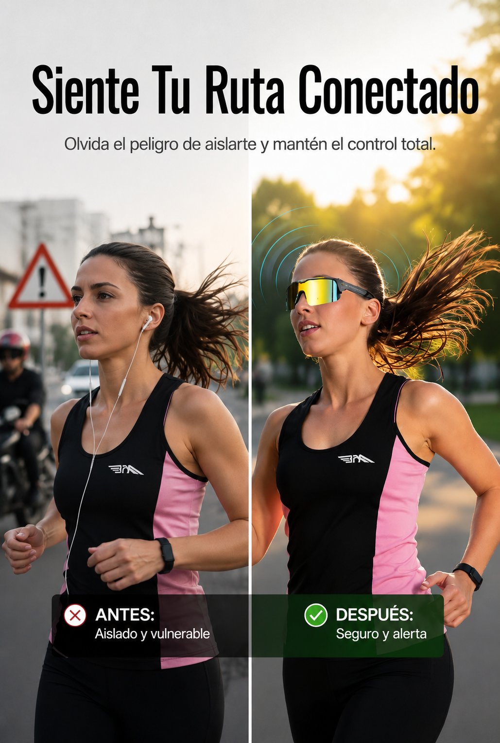 Rueda seguro y conectado: audio abierto vs aislamiento peligroso