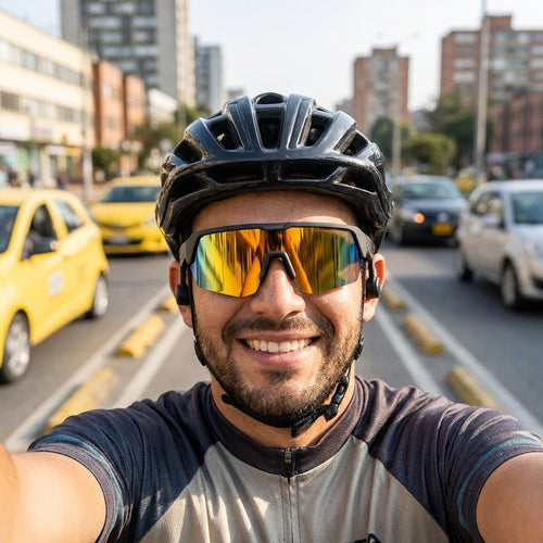 Cliente usando gafas open-ear