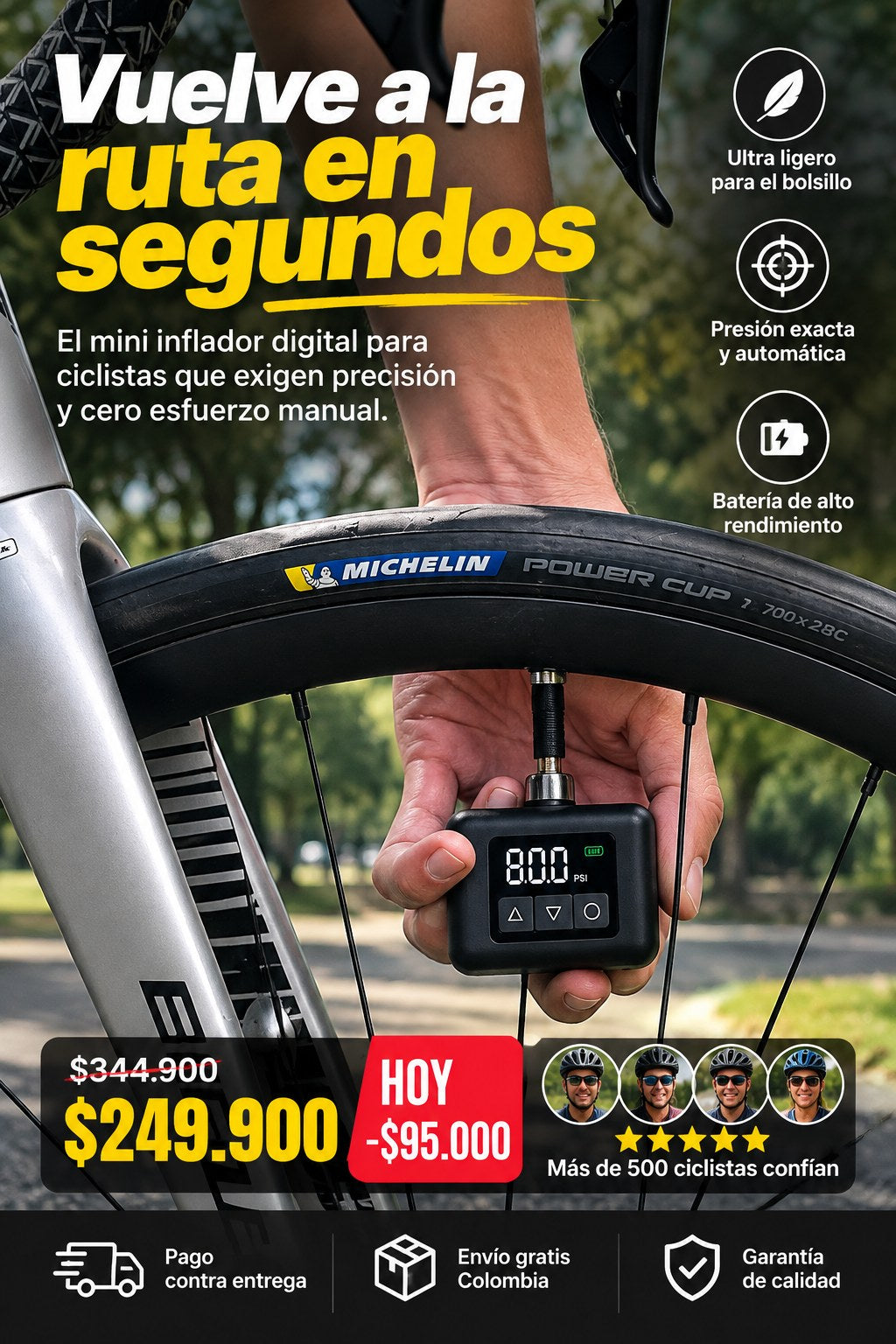 Mini inflador eléctrico portátil