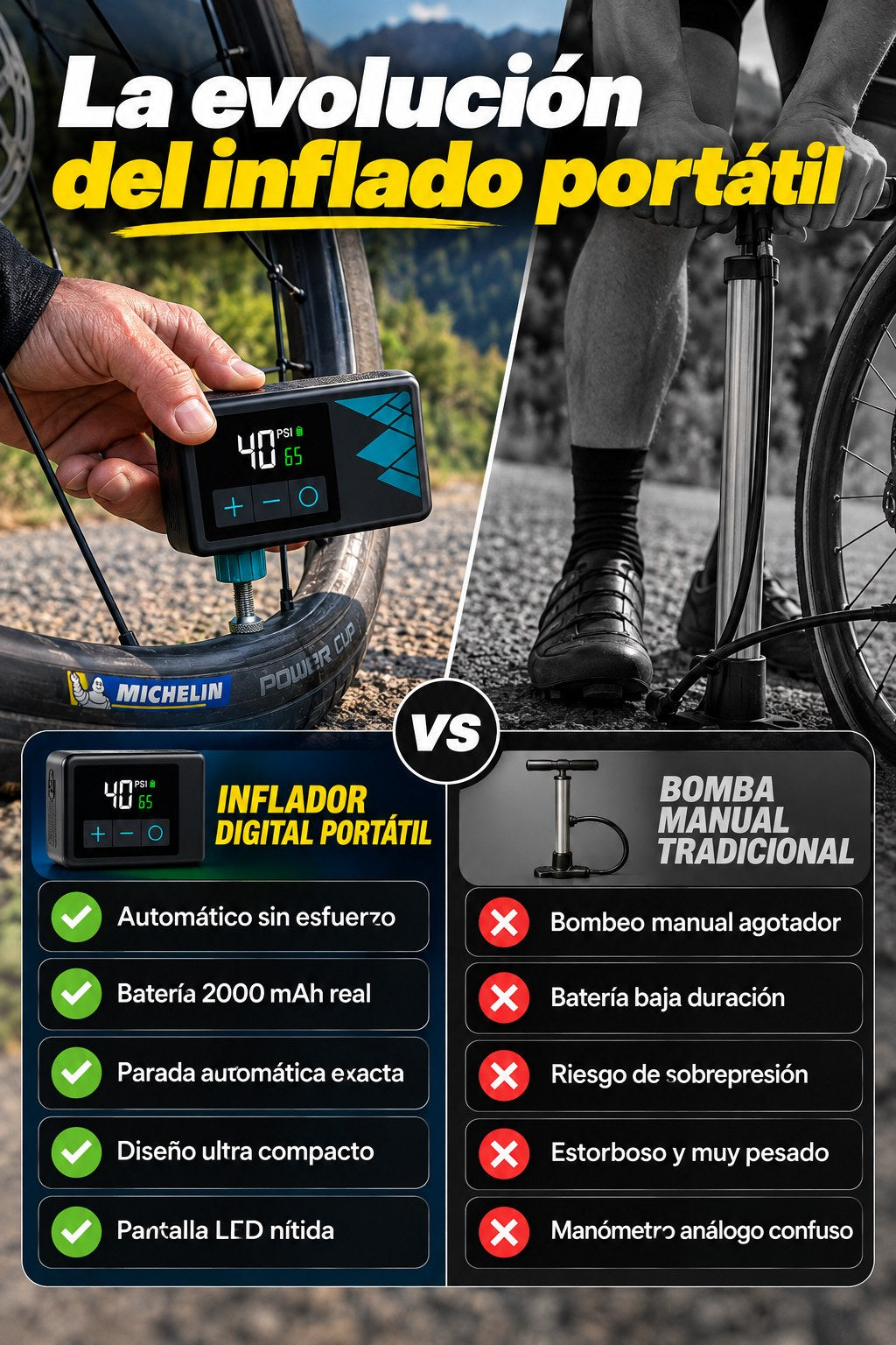 Mini inflador eléctrico portátil