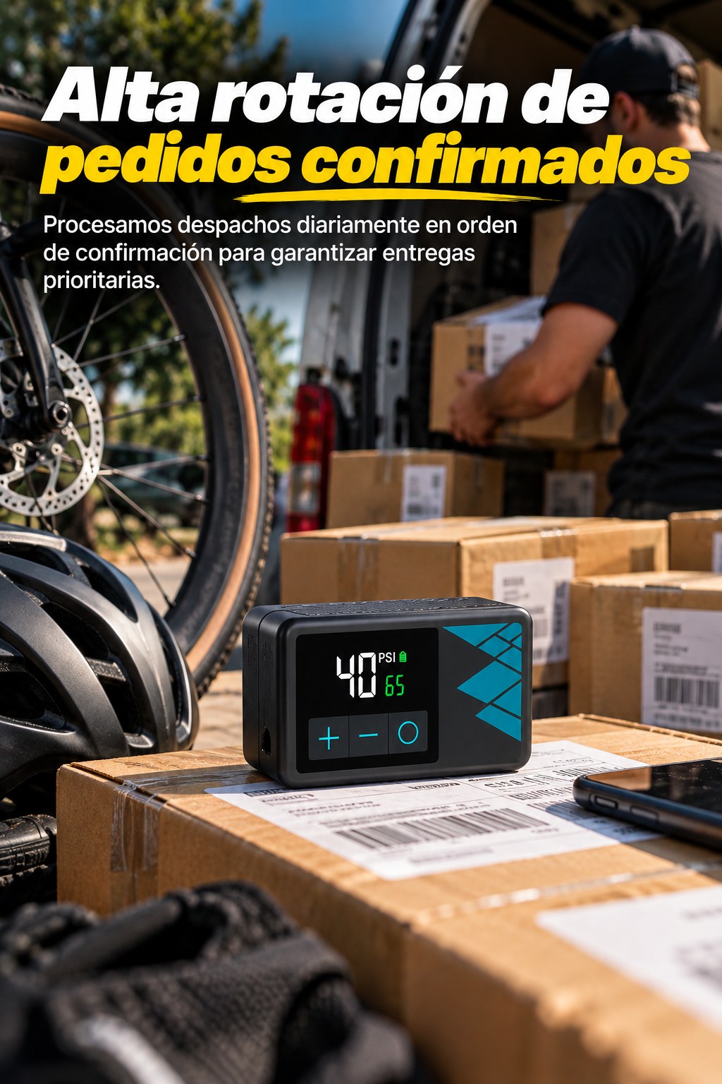 Mini inflador eléctrico portátil