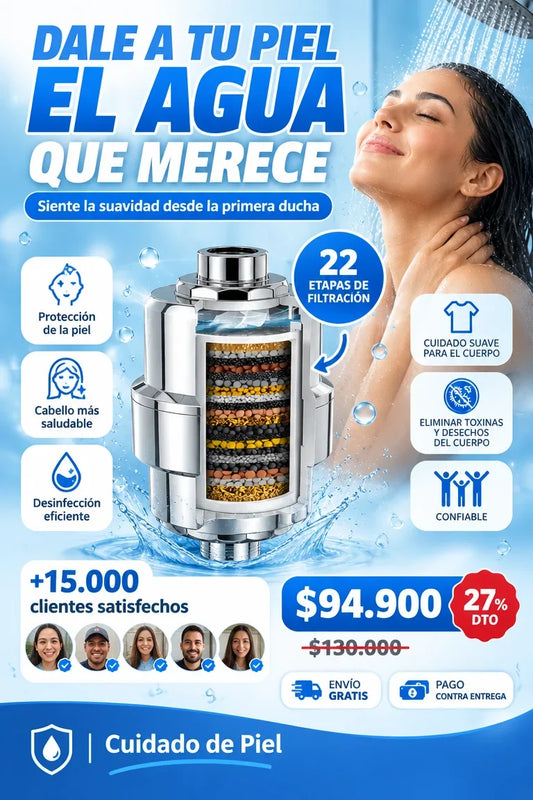 Filtro de agua para ducha de 22 etapas
